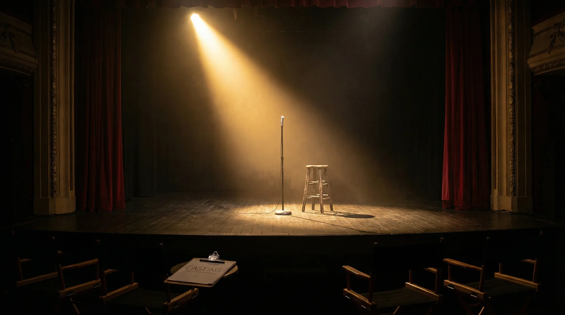 陈冠希张柏芝照片 选角现场，聚光灯下的空舞台等待演员登场